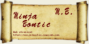 Minja Bontić vizit kartica